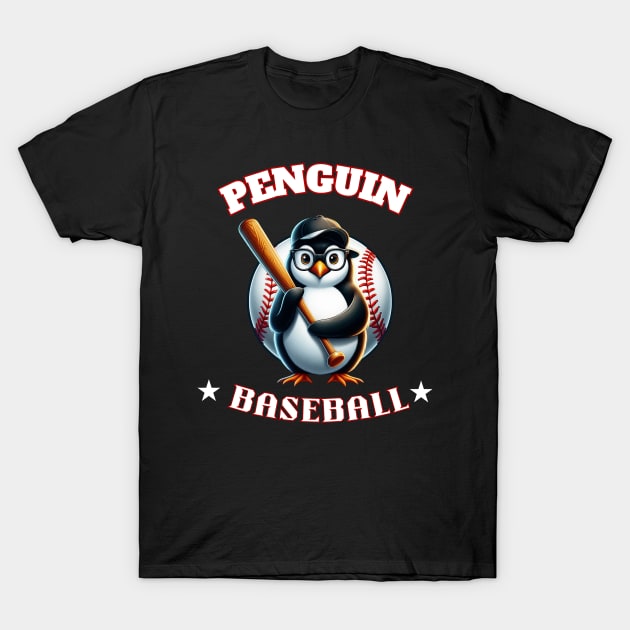 penguin baseball T-Shirt by jijo.artist
